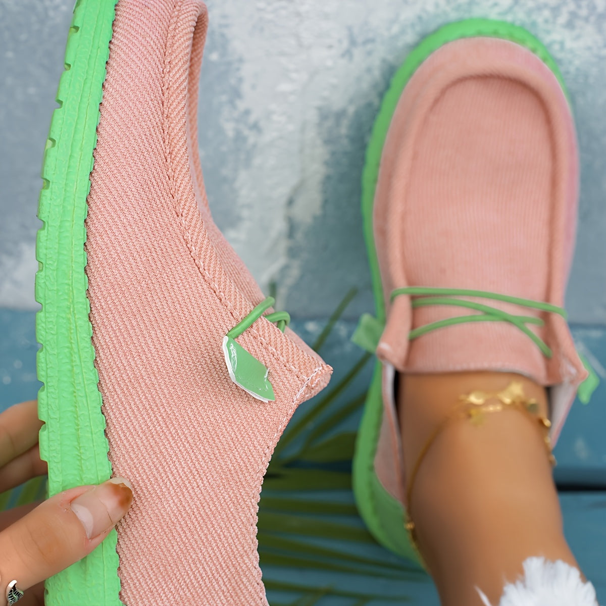 Women's Contrast Color Canvas Shoes, Casual Lace Up Outdoor Shoes, Lightweight Low Top Shoes